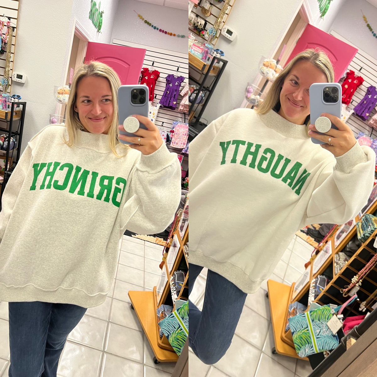 Grinch Reversible Mock Neck Sweatshirt