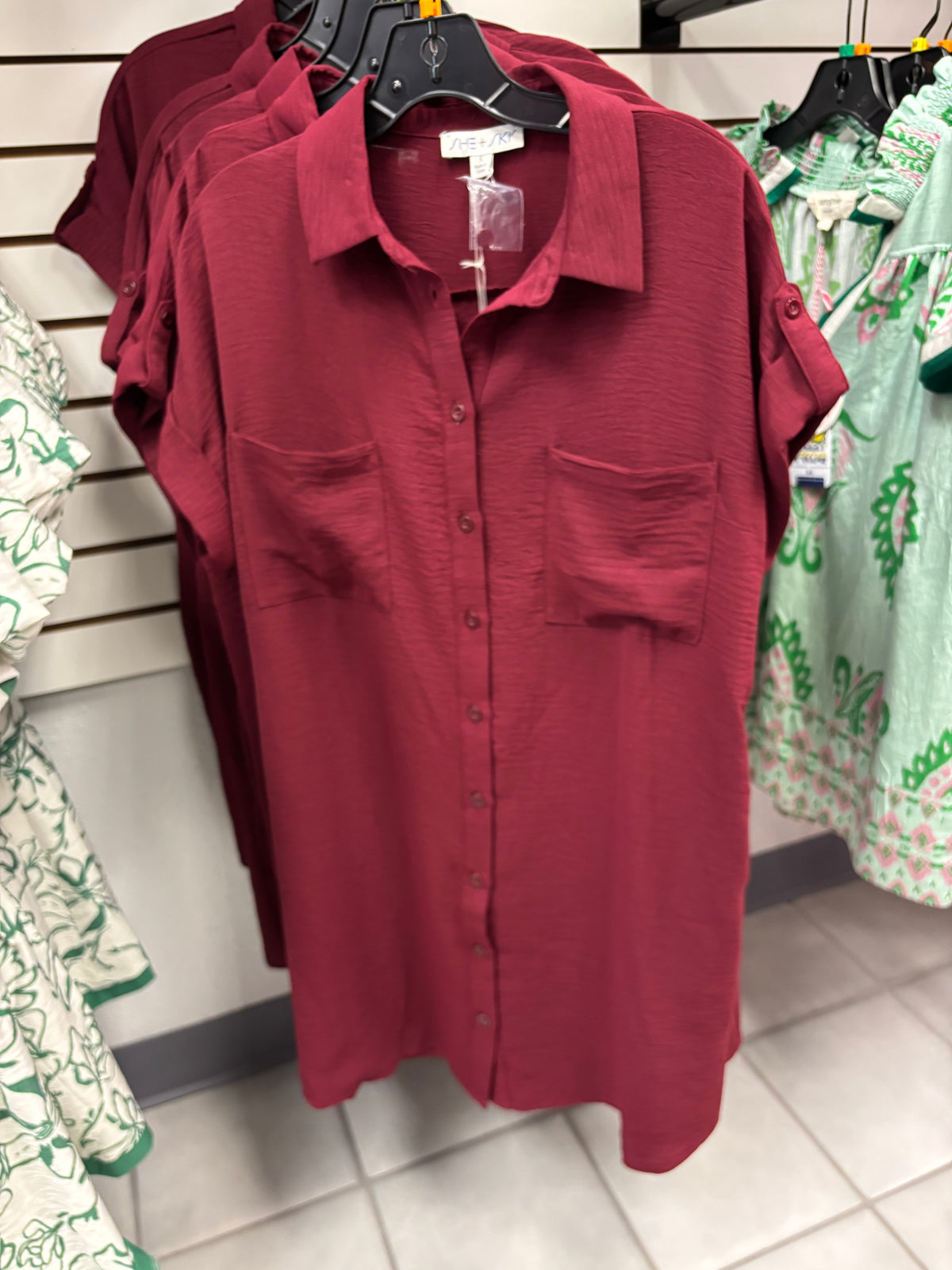 She and Sky Button Up Dress