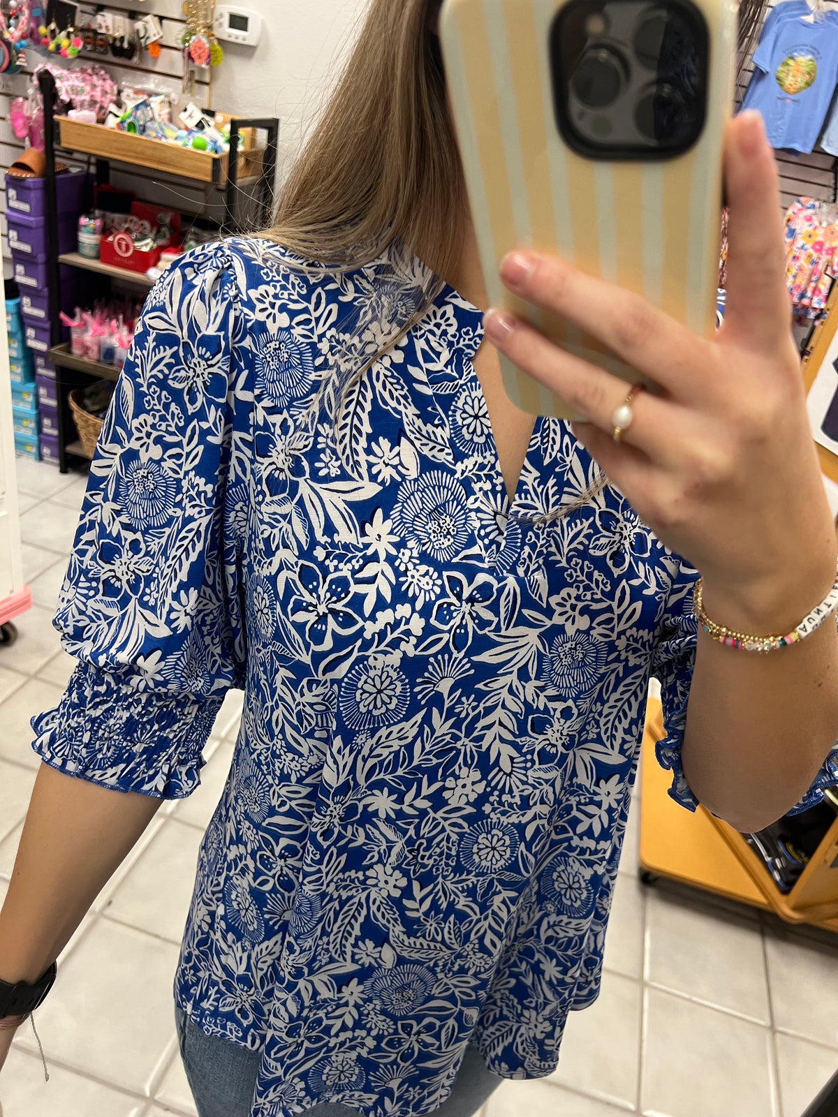 DS Lizzy Blue Paisley Top