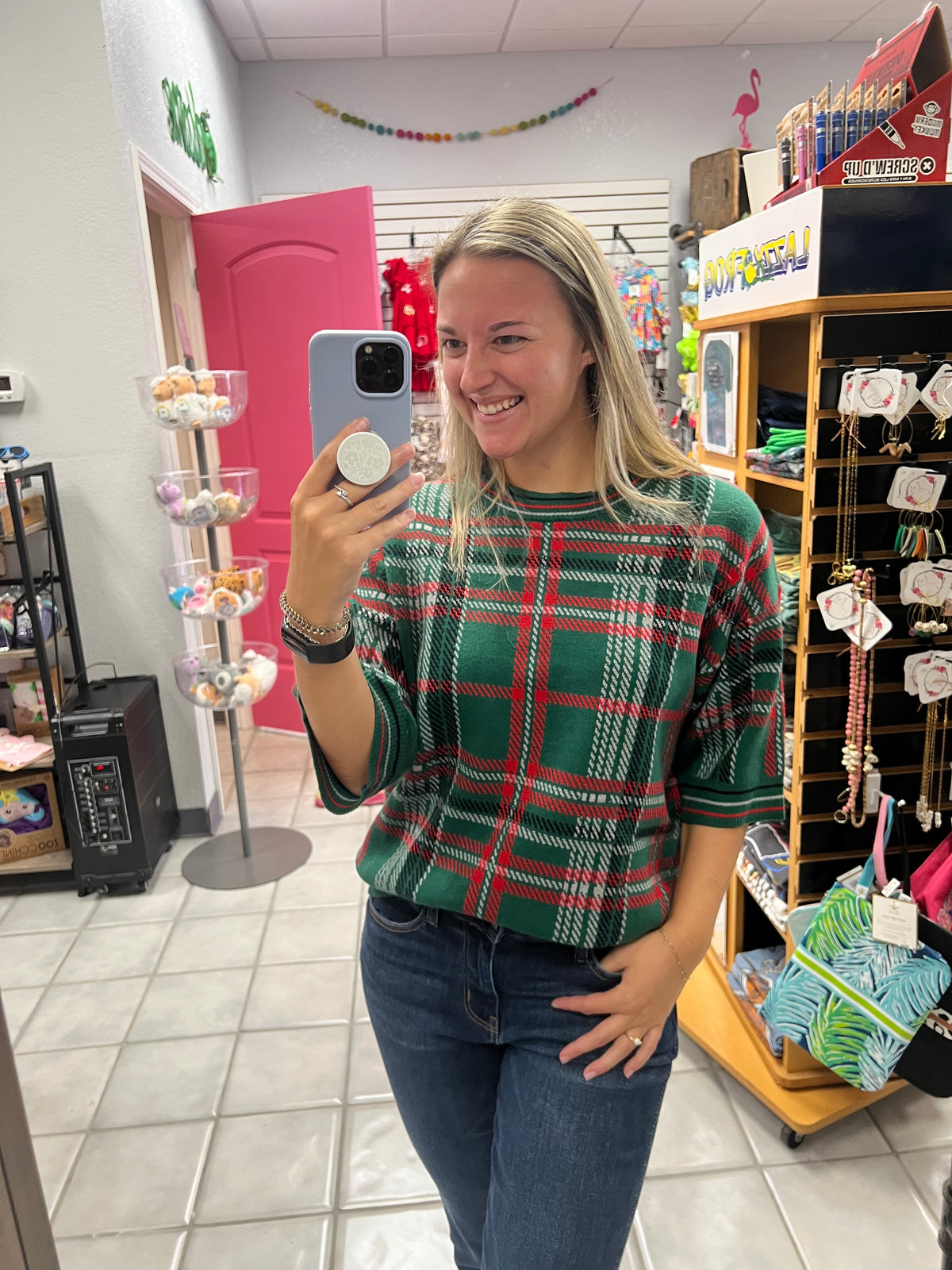 Holiday Plaid Sweater