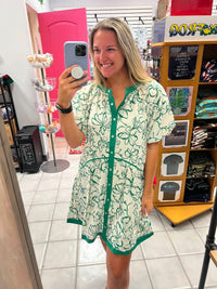 Doe & Rae Green/White Floral Dress