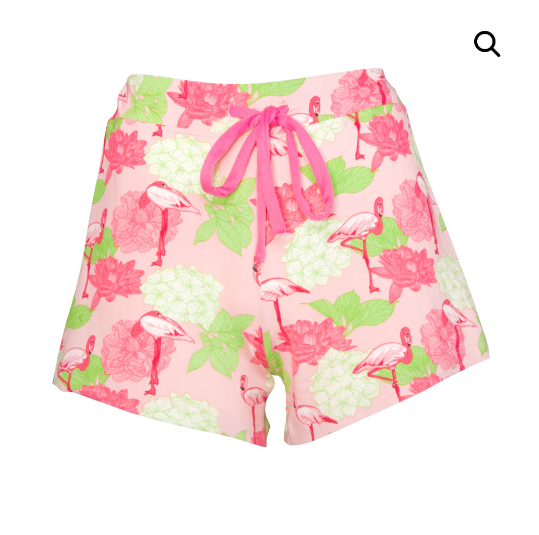 Hydrangea Flamingo Pajama Bottoms