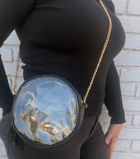 Stadium Bag, Clear Crossbody Bag, Circle Bag, Tassel: Black*