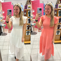 Smocked Tiered Midi Dress