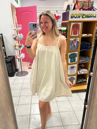 An Oatmeal Tied Strap Dress