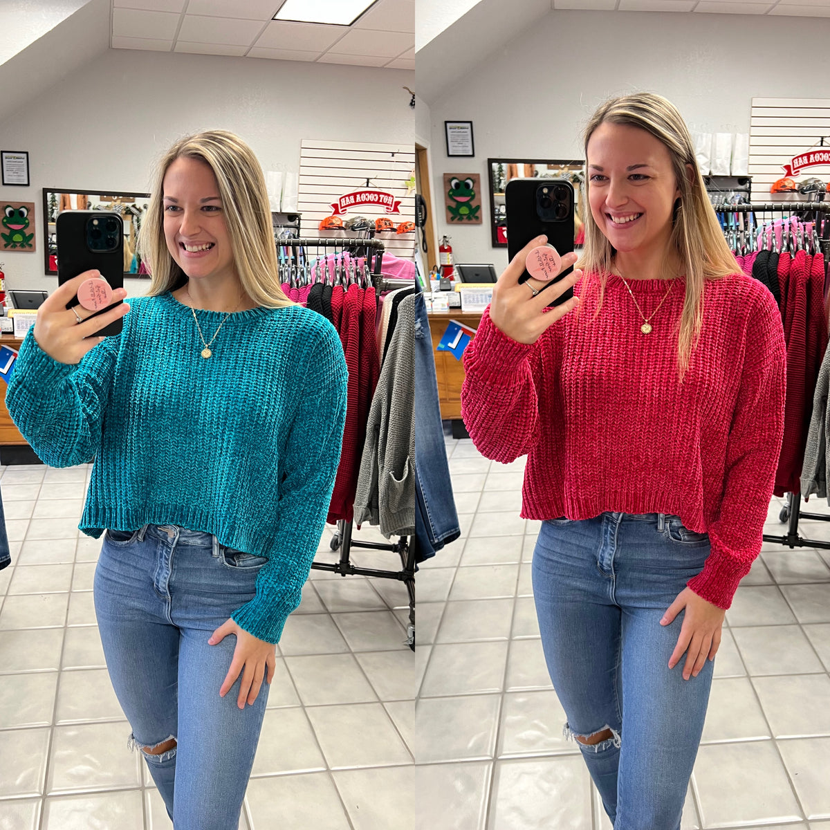 Chenille Cropped Sweater*