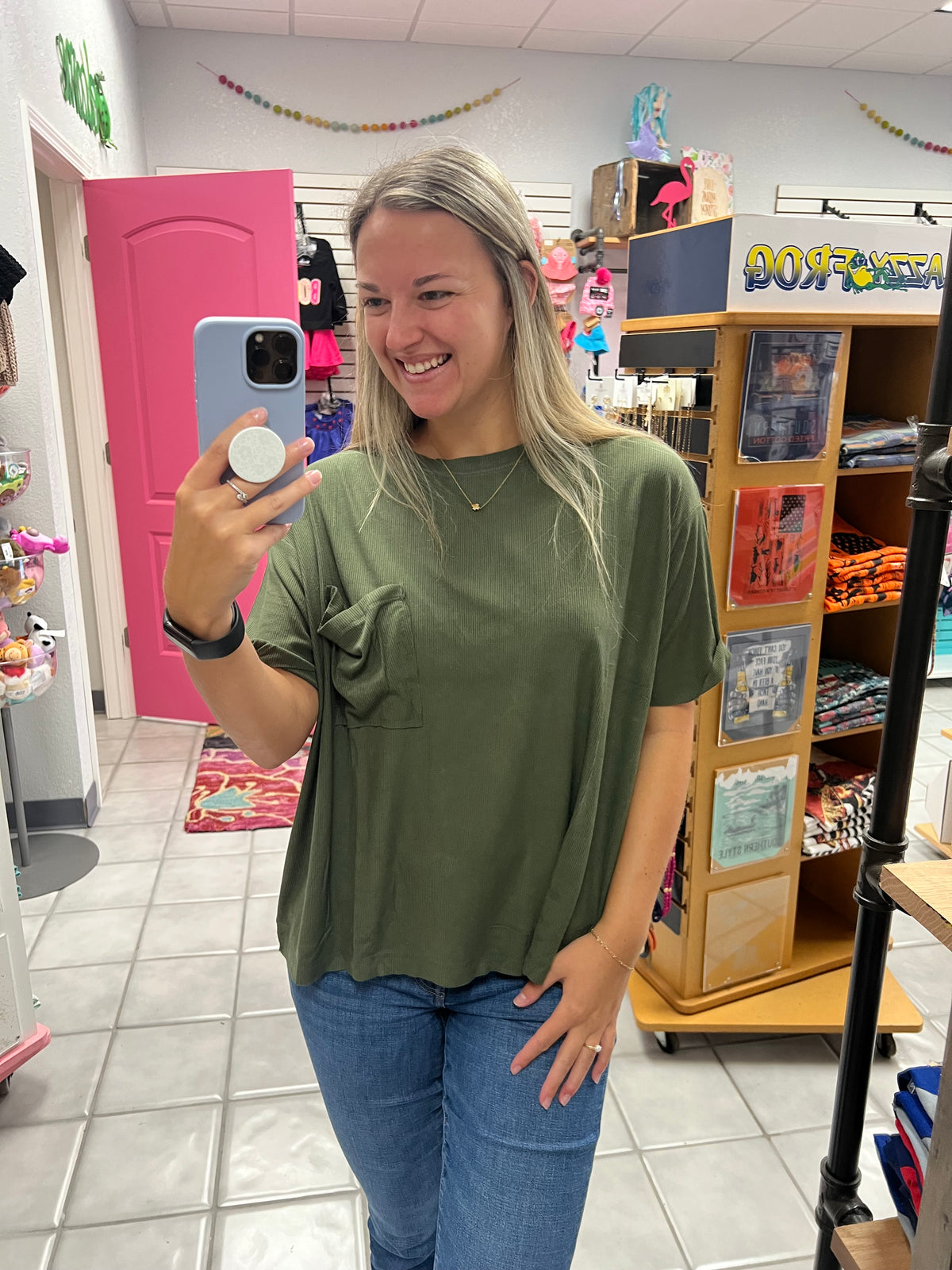 Ribbed Dolman SS Top