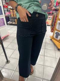 Scallop Wide Leg Pants