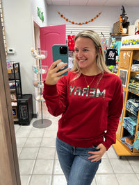 Merry Plaid Patch Sweatshirt