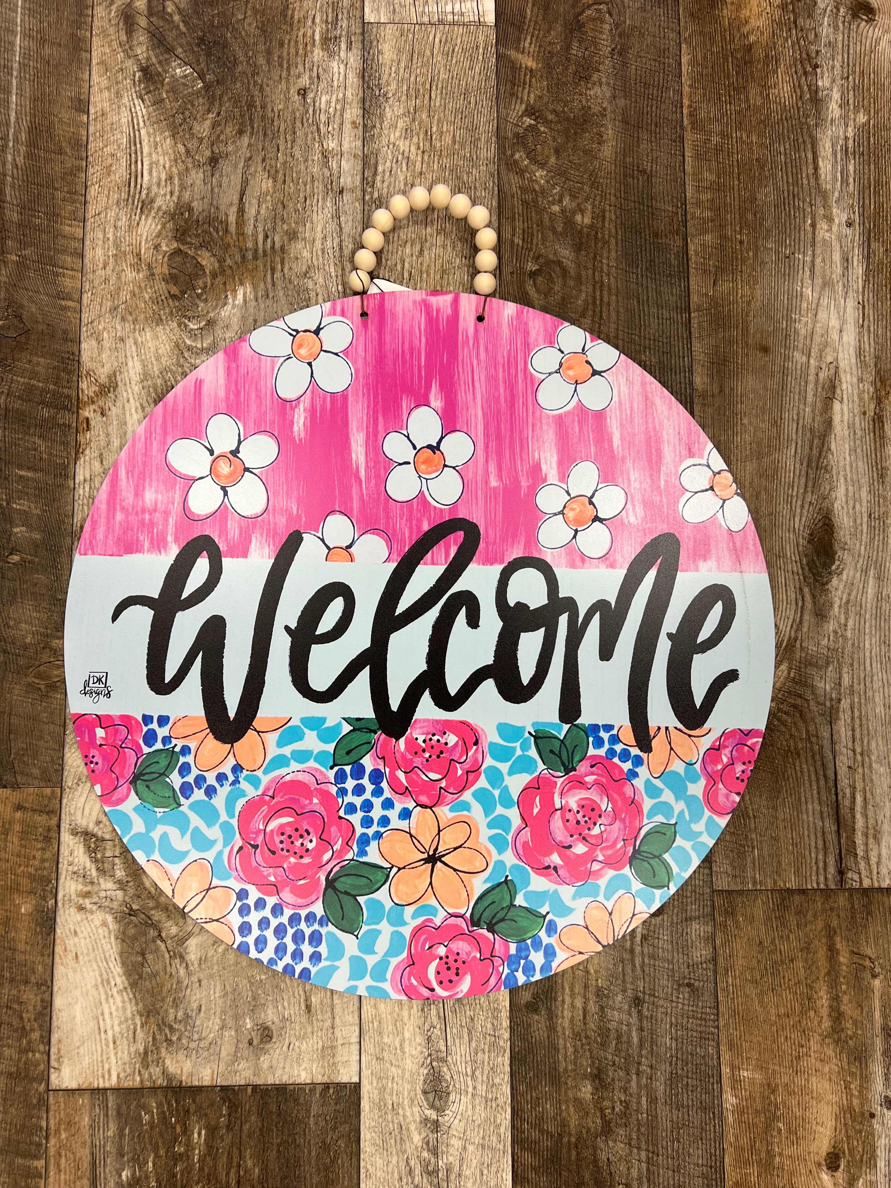 Daisy Welcome Door Hanger* – Lazzy Frog