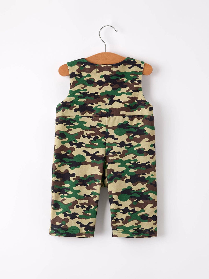 Camouflage Duck Smocking Embroidery Baby Boy Romper: 3M