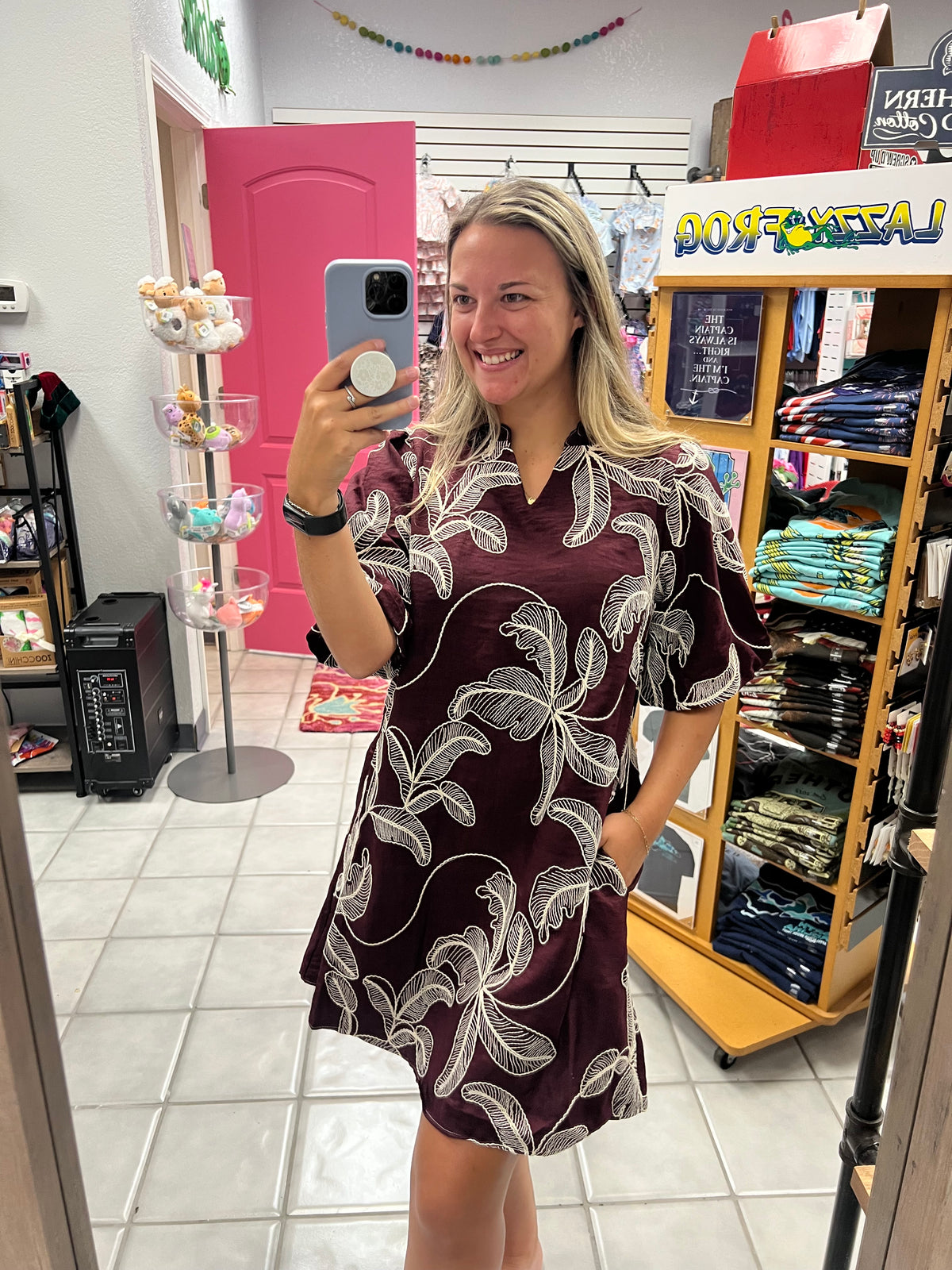 Maroon Mid-Length Dress