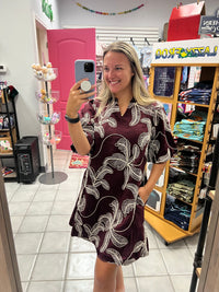 Maroon Mid-Length Dress