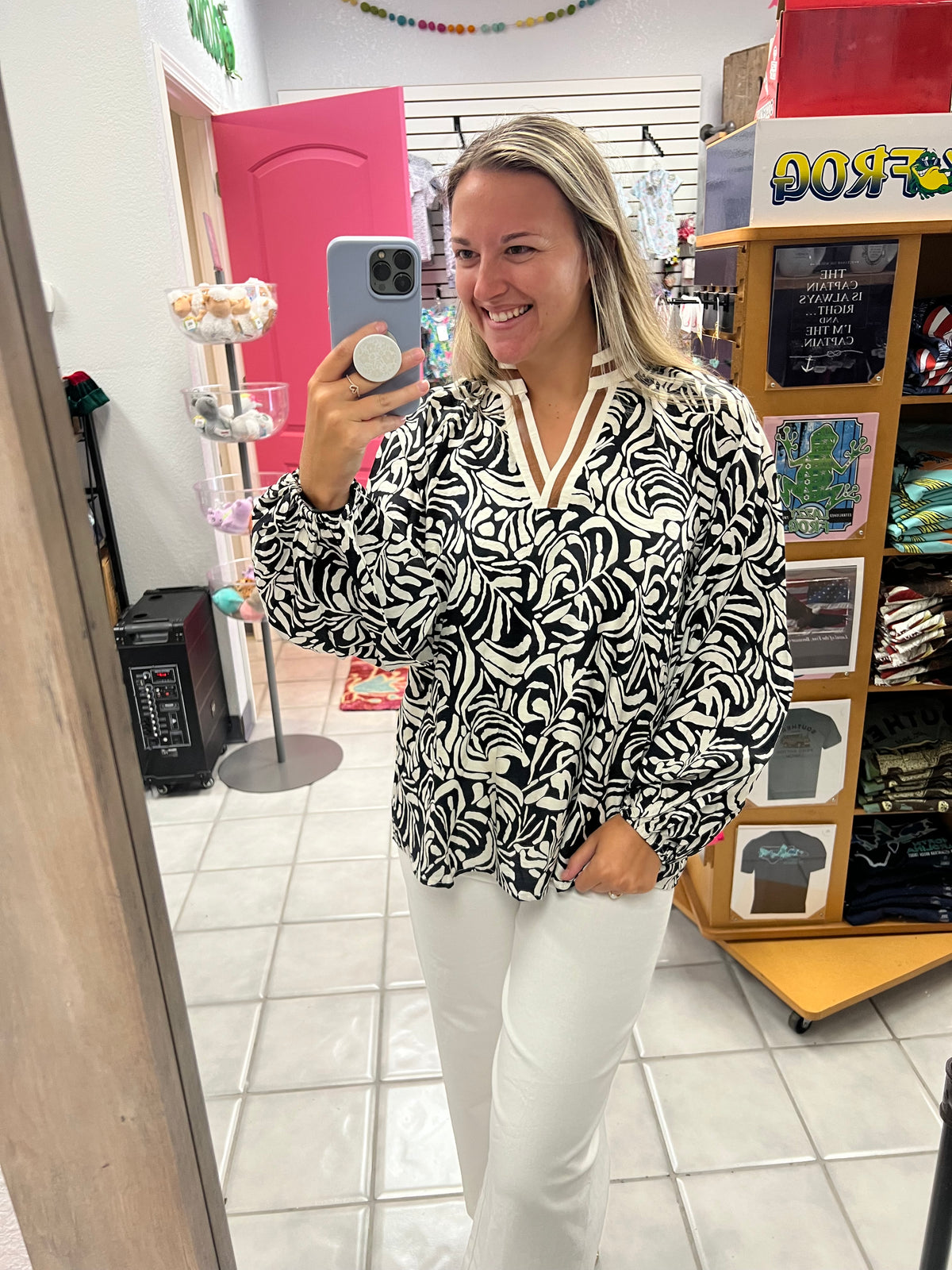 Jodifl Black/White Long Sleeve Top