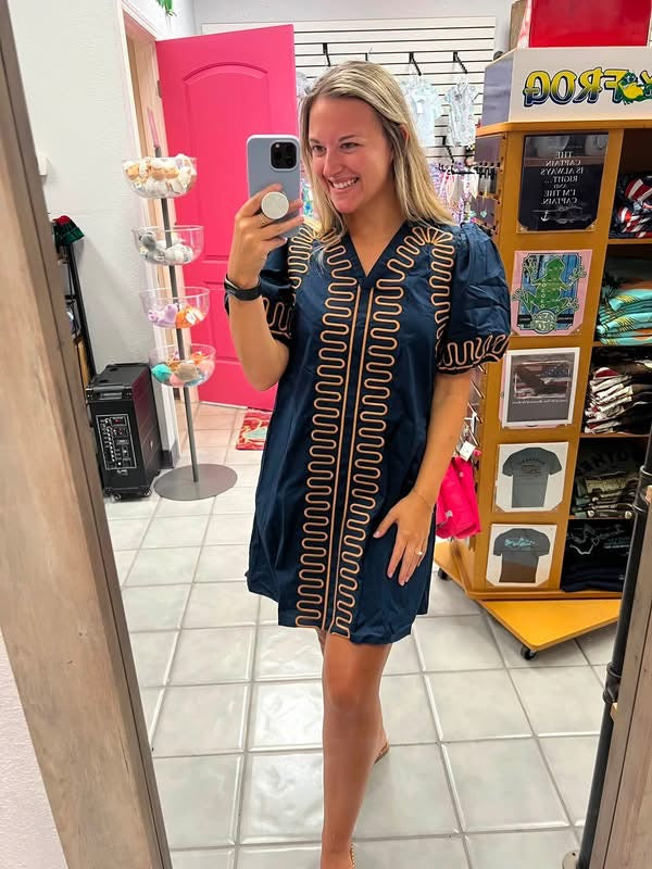 Jodifl Navy & Rust Dress
