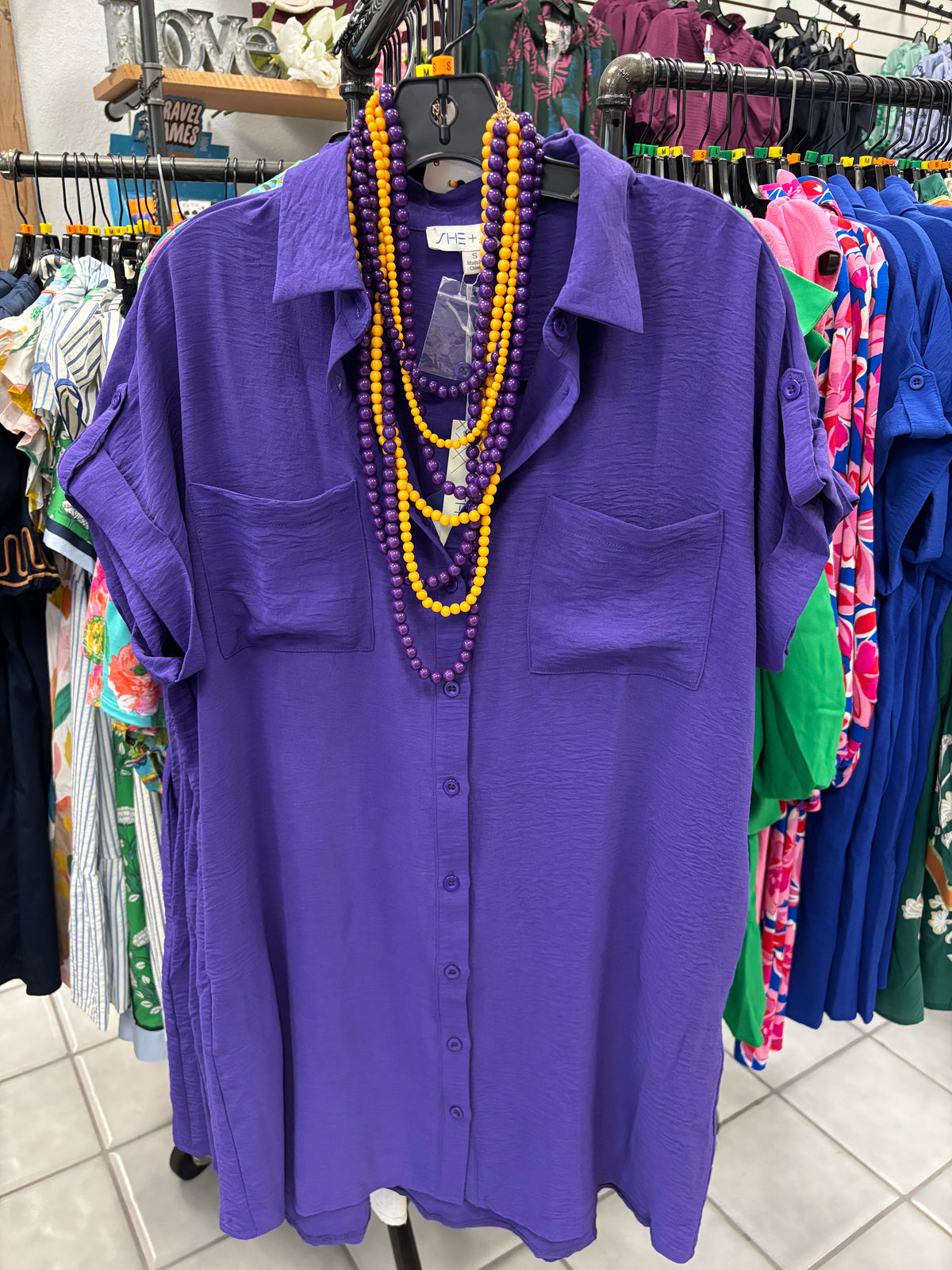 She and Sky Button Up Dress