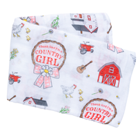 Country Girl Muslin Swaddle Receiving Blanket*