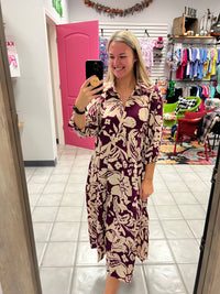 Plum Patterned Dress*
