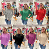 Z Round Neck Ribbed LS Top