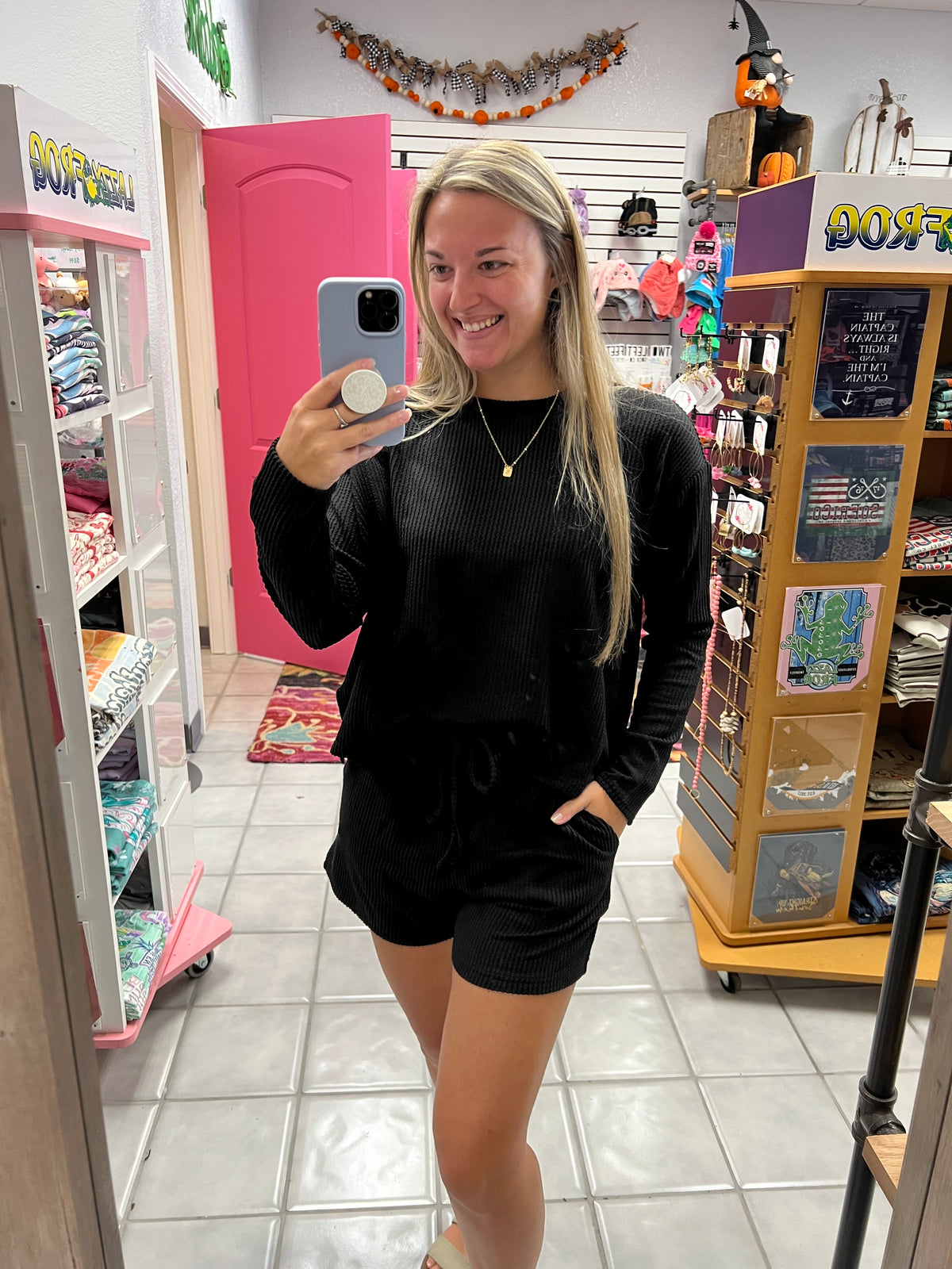 RIbbed LS & Shorts Set