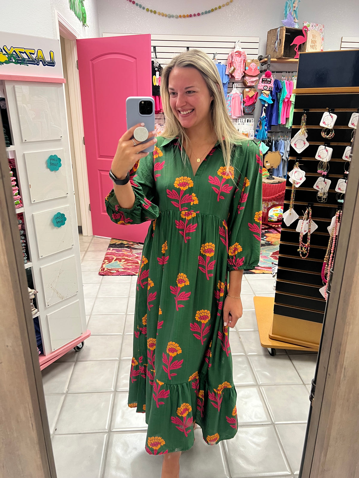 Green Floral Dress