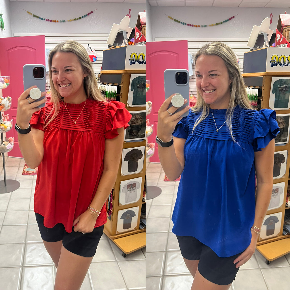 Ruffle Pleated Top