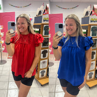 Ruffle Pleated Top