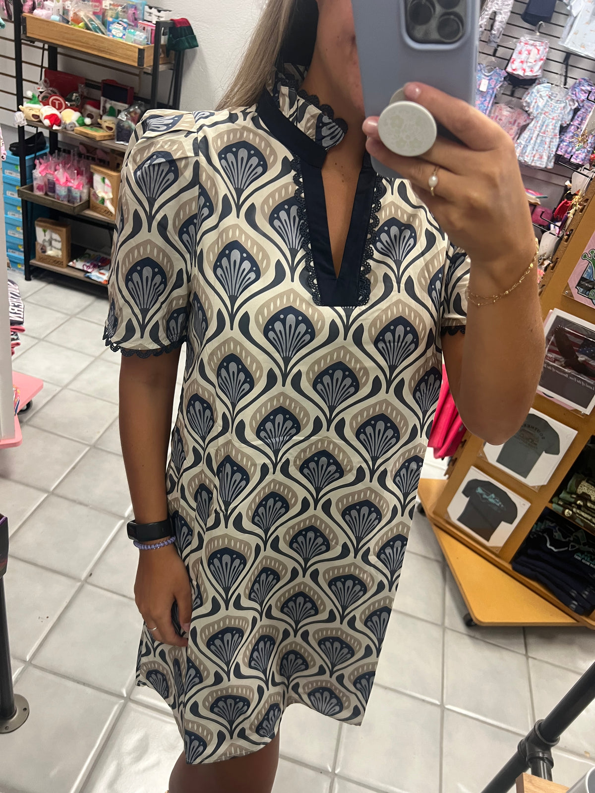 Scallop Shift Dress