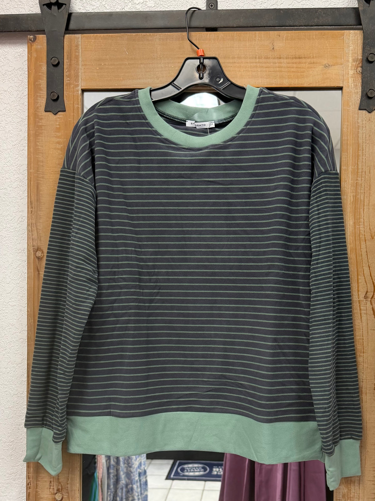 Staccato Sage Striped Pullover
