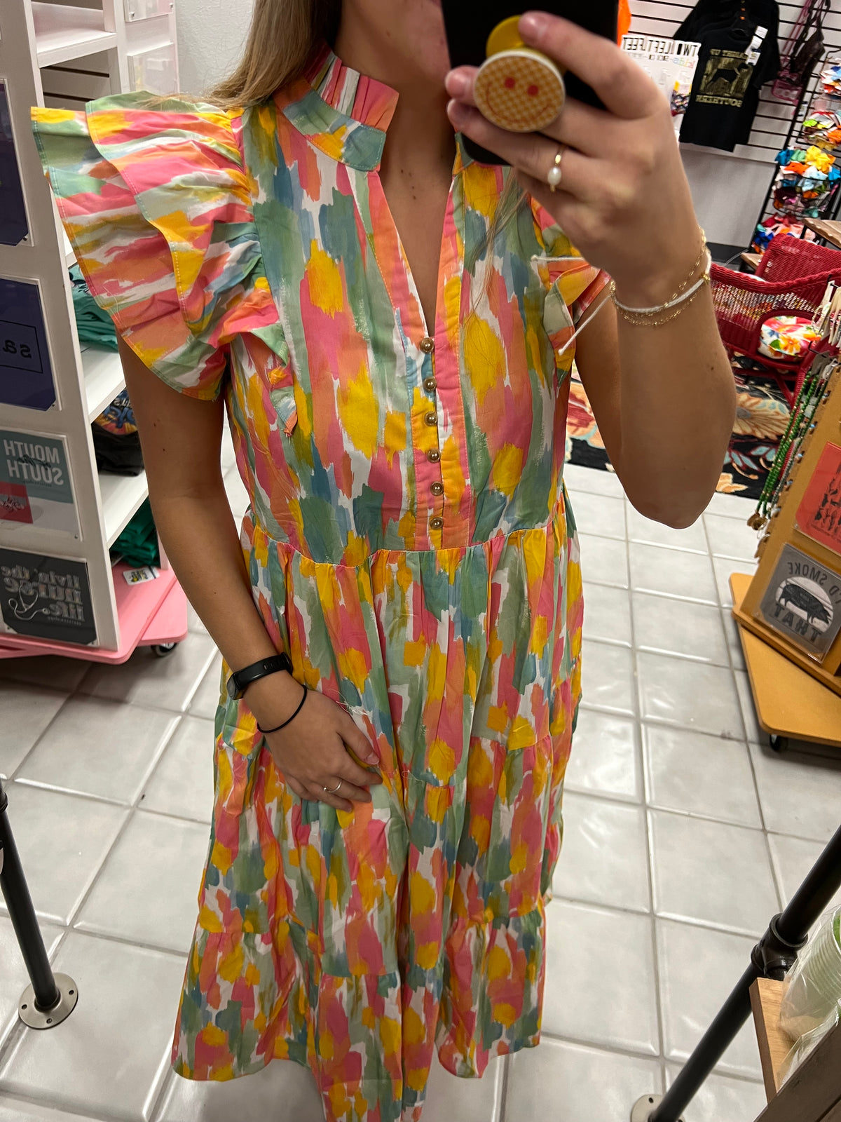 Paint Stroke Midi Dress
