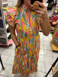 Paint Stroke Midi Dress