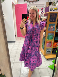 Two Tone Collared Midi Dress*