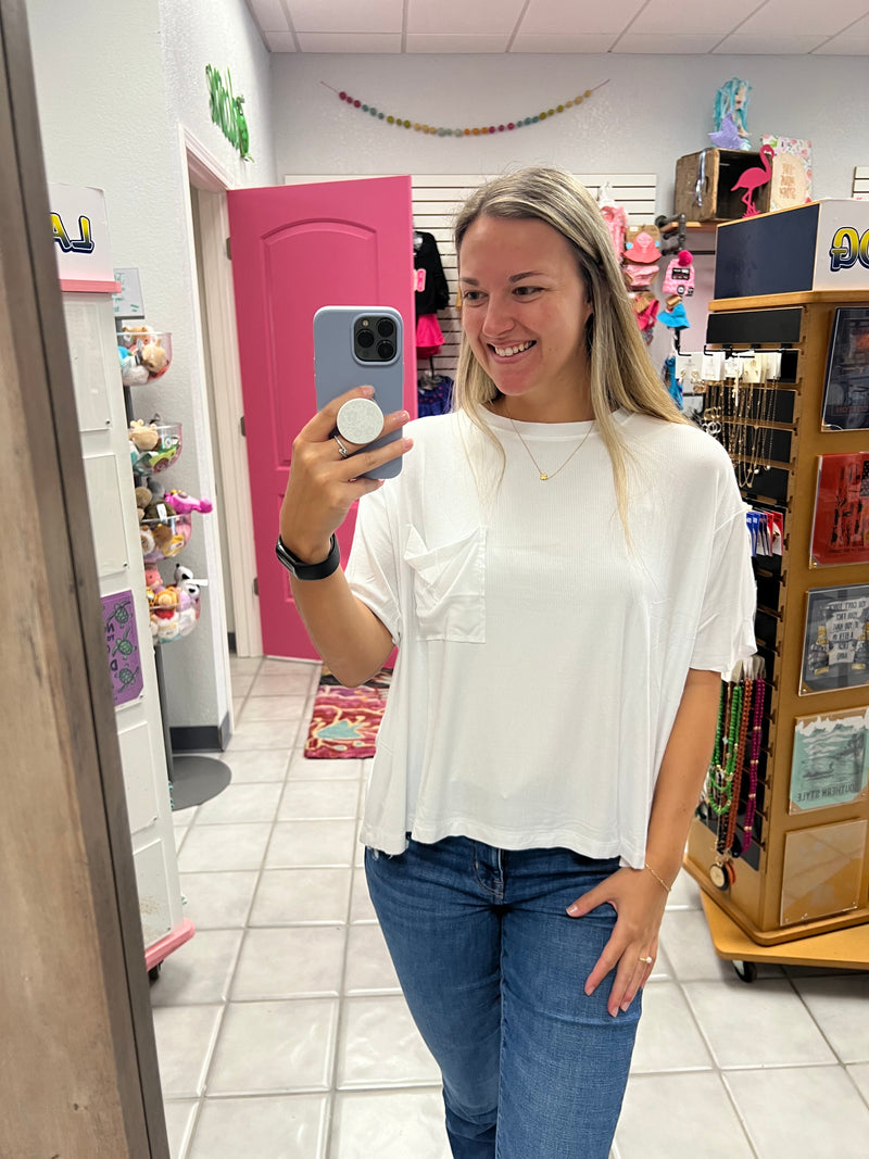 Ribbed Dolman SS Top
