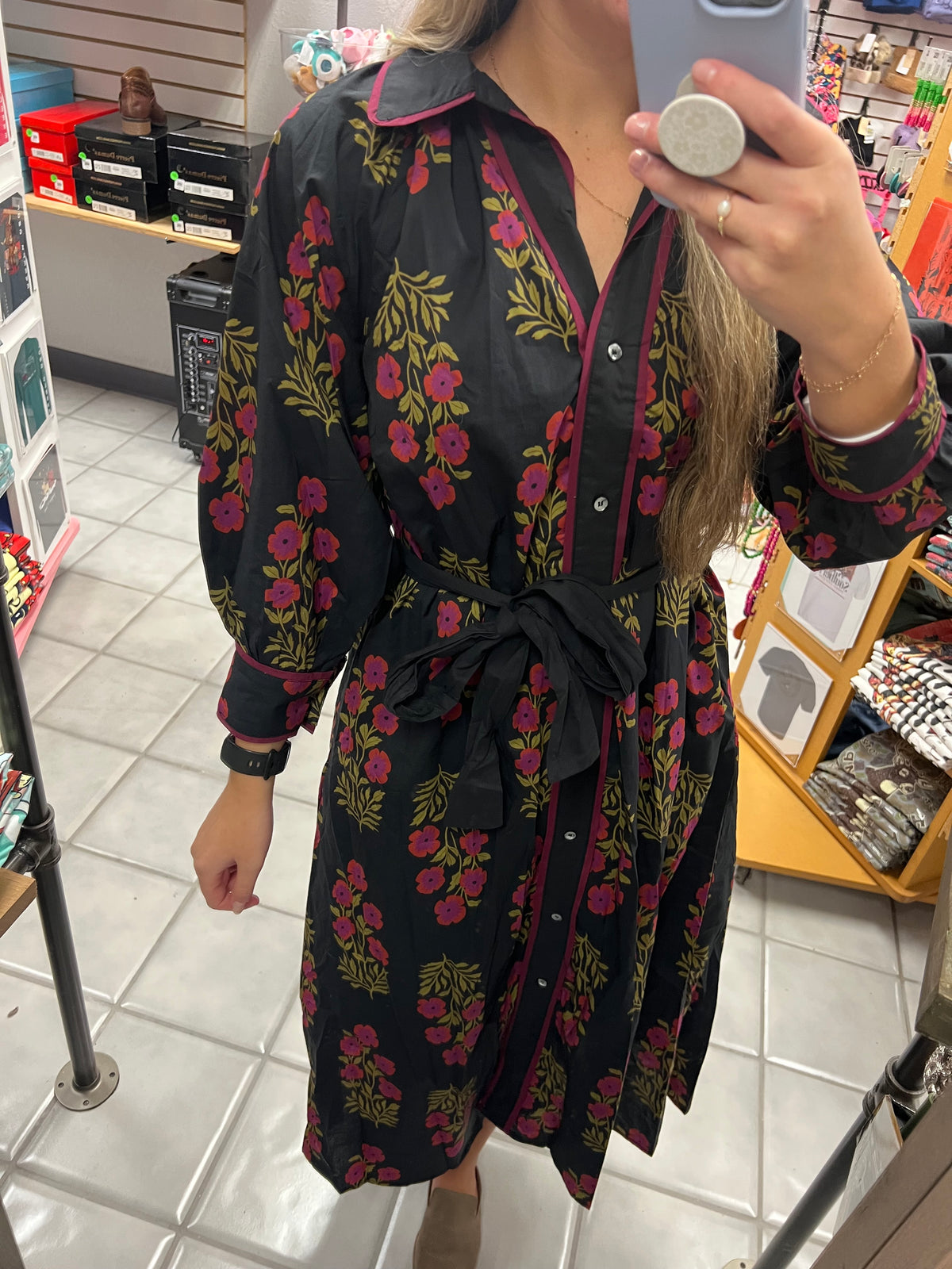Floral Maxi Shirt Dress
