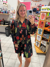 Textured Back Floral Dress