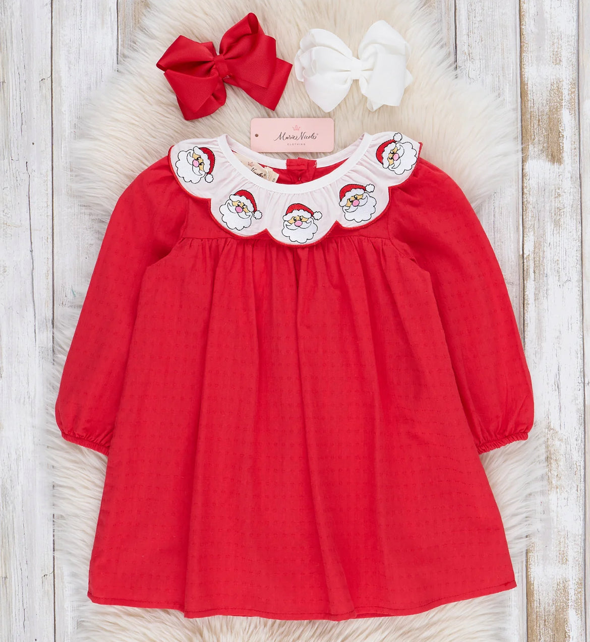 Red Embroidered Santa Dress*