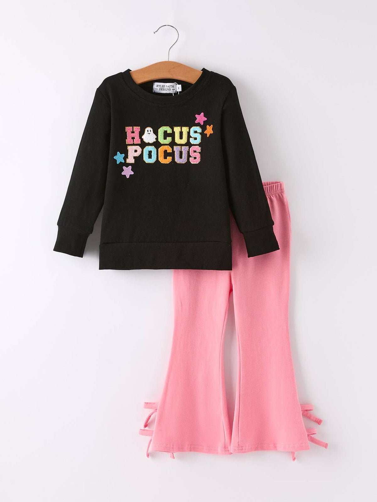 Halloween Black Top + Pink Bell Bottoms: 2