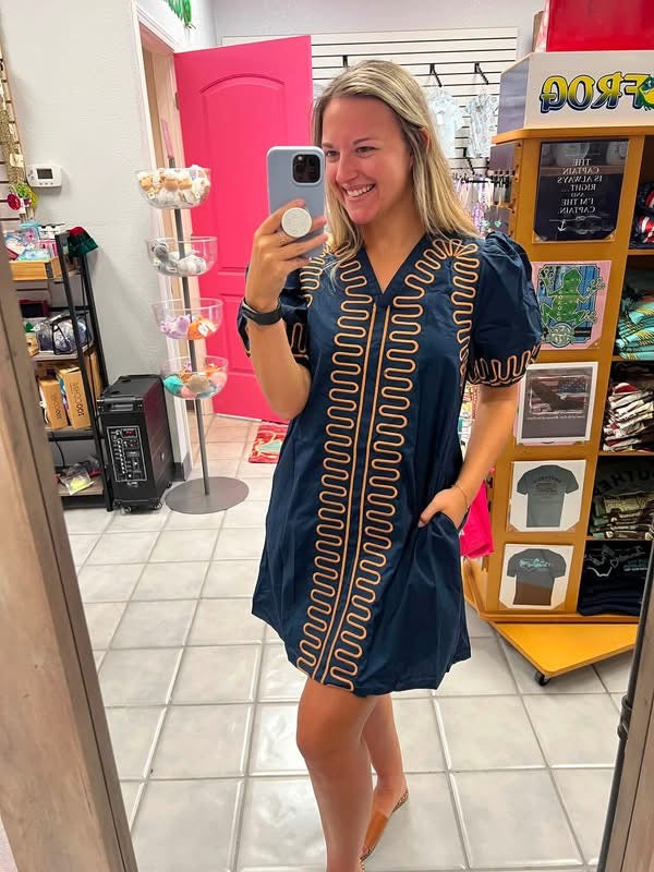Jodifl Navy & Rust Dress