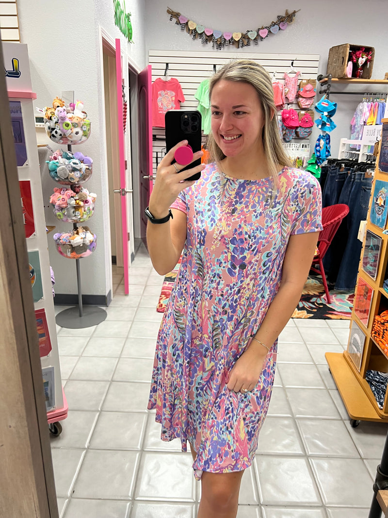 Summer Palm Leaf Dress