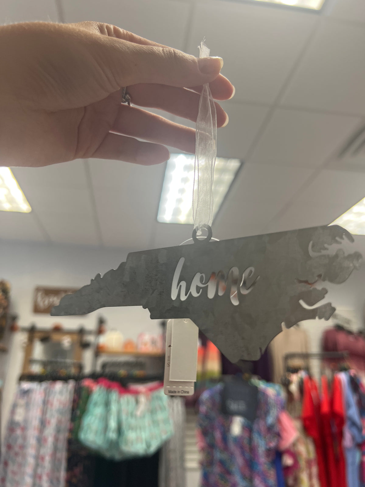 Galvanized North Carolina Ornament