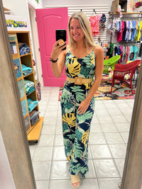 Navy Tropical Jumpsuit*