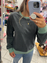 Staccato Sage Striped Pullover