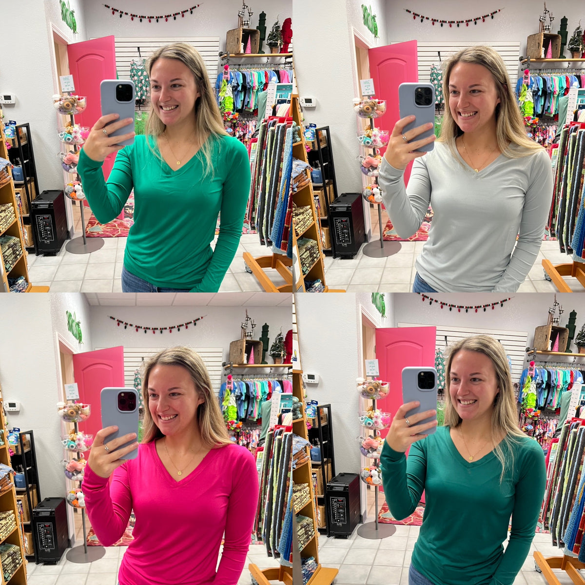 Z Microfiber LS V neck Top