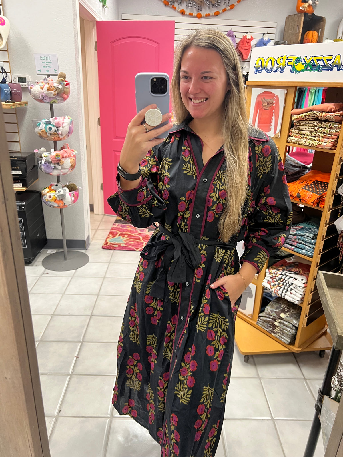 Floral Maxi Shirt Dress