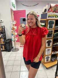 Ruffle Pleated Top