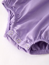 Purple Halloween Smock Embroidery Baby Girl Romper: 3M