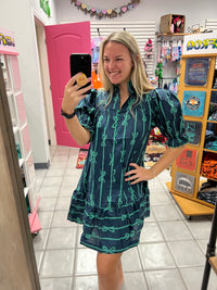 Ribbon Scalloped Mini Dress
