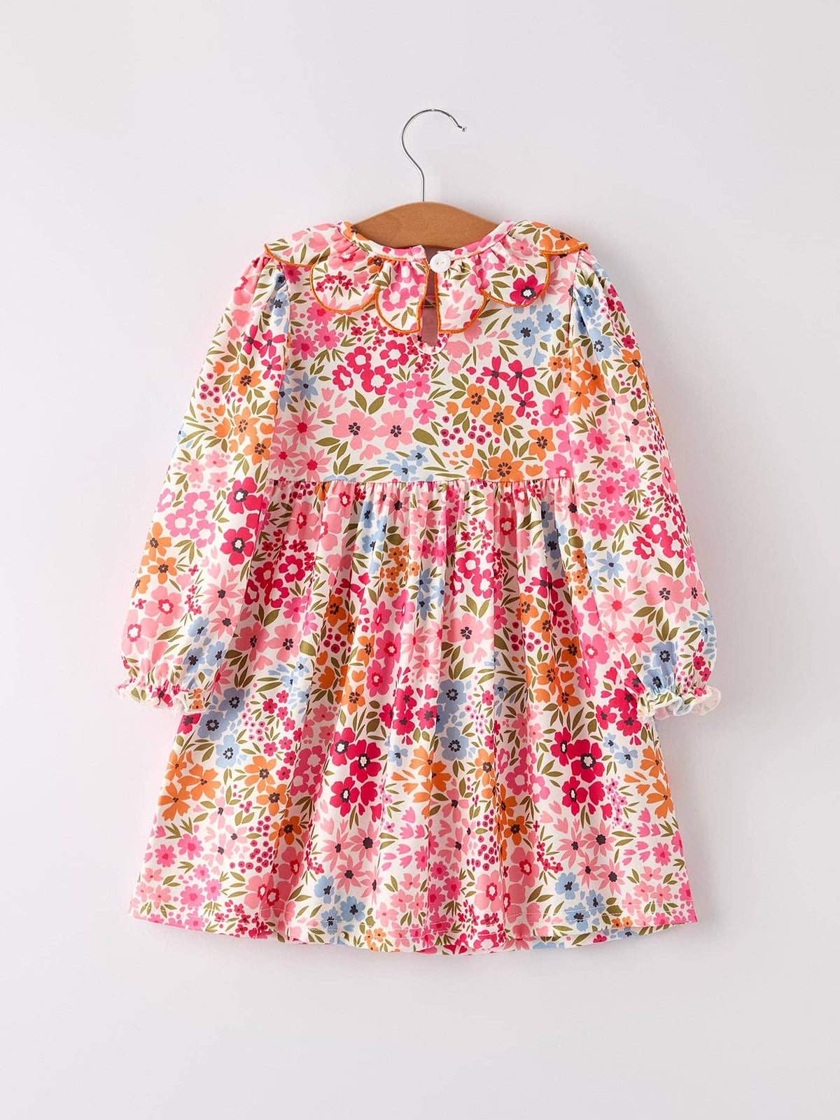 Halloween Pumpkin Bow Embroidered Dress