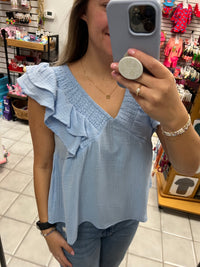 Ruffle Open Back Top