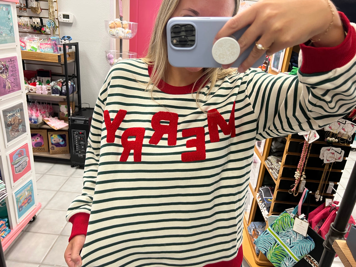 Merry Striped Christmas Pullover